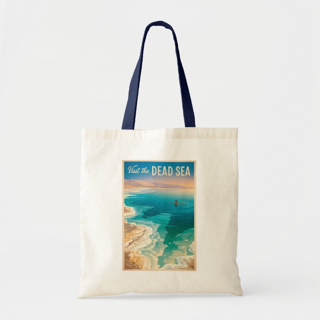 Dead Sea Illustration Travel Art Vintage Tote Bag (Front)