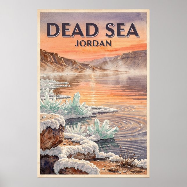 Dead Sea Jordan Travel Poster (Front)