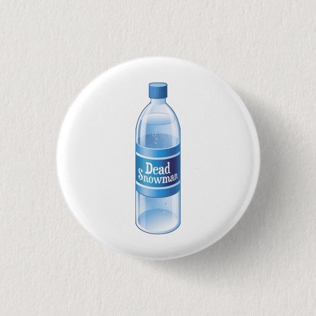 Dead Snowman Melted Bottled Water 3 Cm Round Badge (Front)