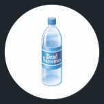 Dead Snowman Melted Bottled Water Classic Round Sticker<br><div class="desc">100% All-Natural melted holiday snow man.  Perfect refreshment is coming your way this (post) winter.  Technically that would make it spring water.</div>