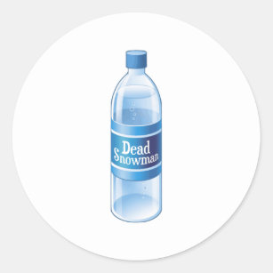 Dead Snowman Melted Bottled Water Classic Round Sticker