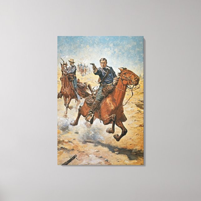Dead Sure: a U.S. Cavalry trooper in the 1870s (co Canvas Print (Front)