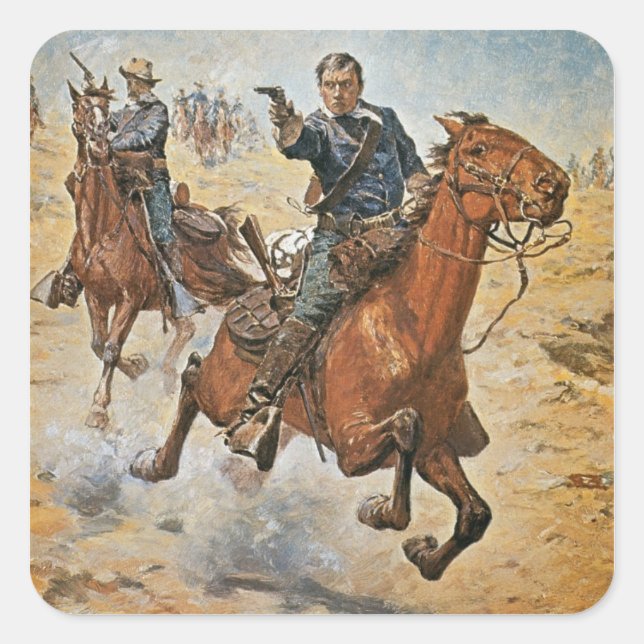 Dead Sure: a U.S. Cavalry trooper in the 1870s (co Square Sticker (Front)