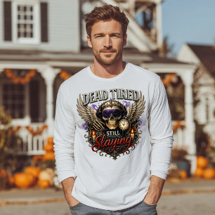 Dead Tired Still Slaying Halloween Tri-Blend Shirt