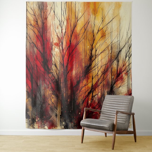Dead Tree 1 - Watercolor Tapestry (In Situ)