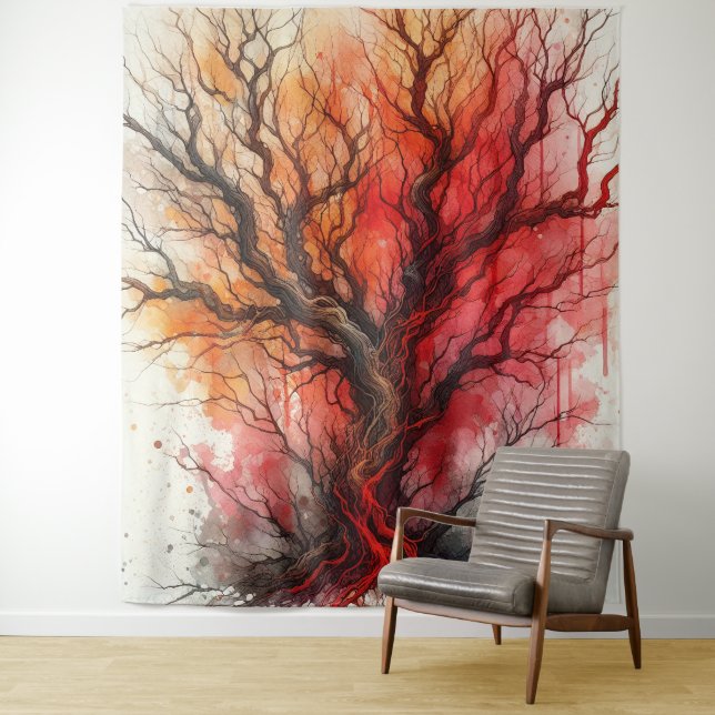 Dead Tree 2 - Watercolor Tapestry (In Situ)