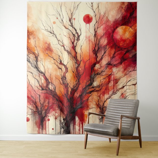 Dead Tree 4 - Watercolor Tapestry (In Situ)