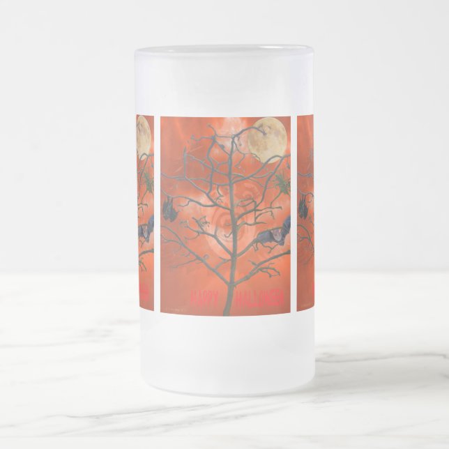Dead Tree amongst an Orange Scary Sky   Frosty Mug (Center)