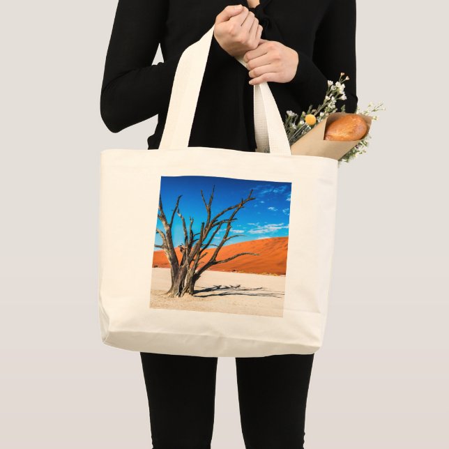 Dead tree in Deadvlei, Namibia Large Tote Bag (Front (Product))