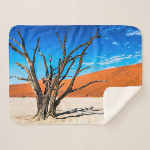 Dead tree in Deadvlei, Namibia Sherpa Blanket