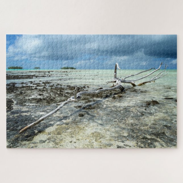 Dead wood in the Pacific under a cloudy sky Jigsaw Puzzle (Horizontal)