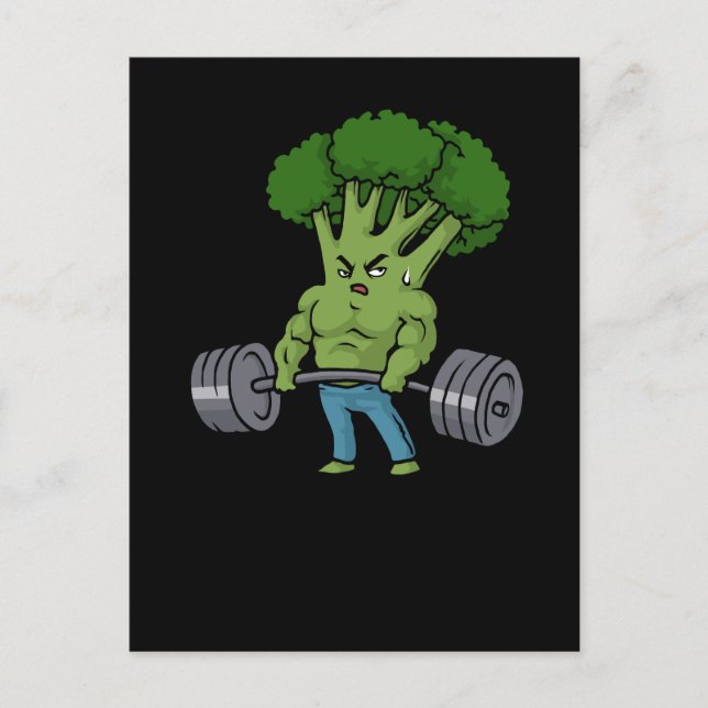 Deadlift Broccoli Gym Fitness Gift Bodybuilding Postcard (Front)
