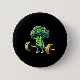 Deadlift Broccoli Gym Fitness Motivation Bodybuild 6 Cm Round Badge