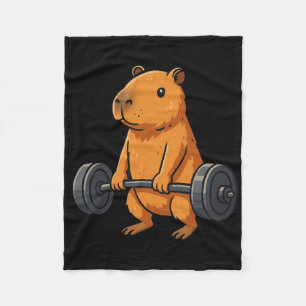 Deadlift Capybara Funny Fitness Capy Lover Gym Men Fleece Blanket