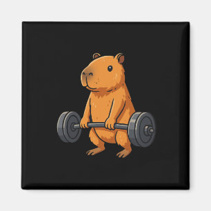 Deadlift Capybara Funny Fitness Capy Lover Gym Men Magnet