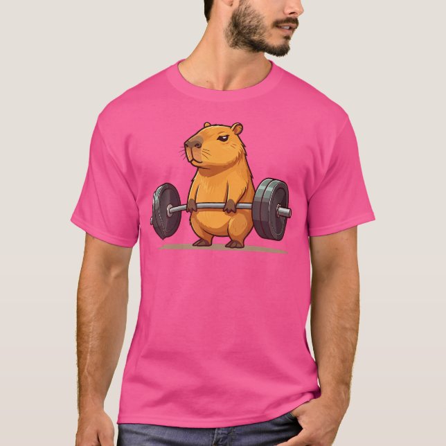 Deadlift Capybara Funny Fitness Capy Lover T-Shirt (Front)