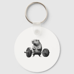 Deadlift Capybara Funny Fitness Rodent Lover Worko Key Ring
