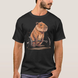 Deadlift Capybara Gym Weightlifting Funny Fitness  T-Shirt