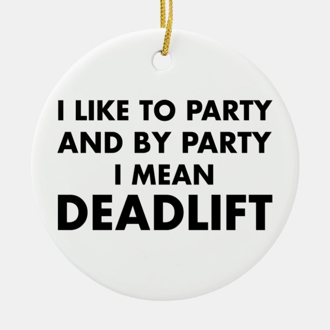 Deadlift Ceramic Tree Decoration (Front)