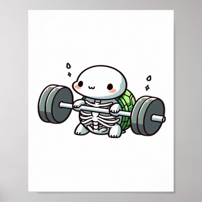 Deadlift Cute Turtle Classic T-Shirt Poster (Front)