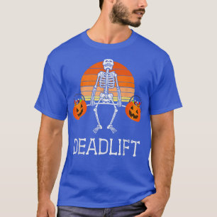 DEADLIFT Funny Halloween Skeleton Candy Buckets Gy T-Shirt