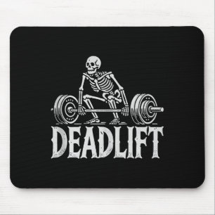 Deadlift Funny Halloween Skeleton Weight Lifting W Mouse Pad