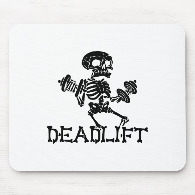 Deadlift Halloween Skeleton Workout Bodybuilding G Mouse Pad (Front)