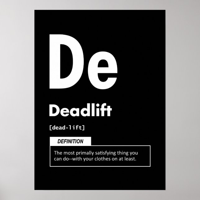 Deadlift - Periodic Table - Funny Gym Meme Poster (Front)