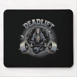Deadlift Skeleton Gift Fitness Goth Tarot Card Gym Mouse Pad