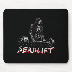 Deadlift Skeleton Halloween Gym Jokes Weightliftin Mouse Pad