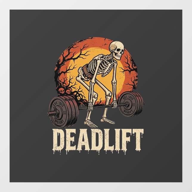 Deadlift Skeleton Halloween Gym Workout Design (Sheet)