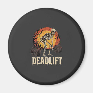 Deadlift Skeleton Halloween Gym Workout Design Magnet
