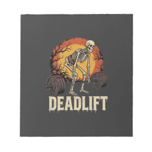 Deadlift Skeleton Halloween Gym Workout Design Notepad