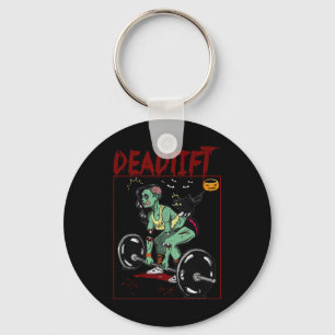 Deadlift Skeleton Weightlifter Bodybuilder Workout Key Ring