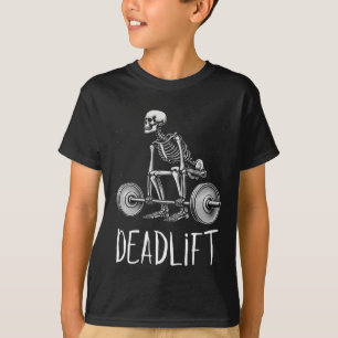 Deadlift Skeleton Workout Halloween Weight Lifting T-Shirt