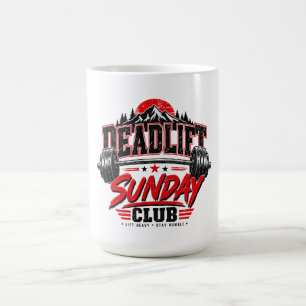 Deadlift Sunday Club Vintage Powerlifting Badge Coffee Mug