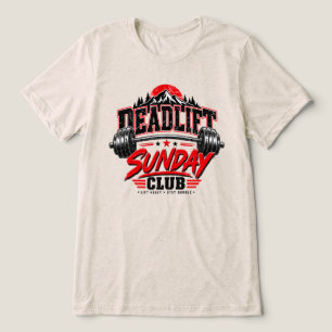 Deadlift Sunday Club Vintage Powerlifting Badge Tri-Blend Shirt
