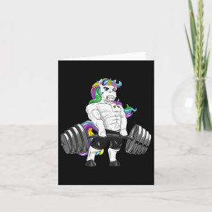 Deadlift Unicorn Gym Powerlifter Bodybuilding Card