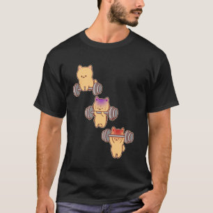 Deadlifting Gym Fitness Workout Exercise Funny Cat T-Shirt