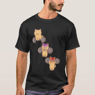 Deadlifting Gym Fitness Workout Exercise Funny Cat T-Shirt