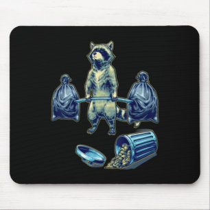Deadlifting Racoon Weightlifting Bodybuilding Fit Mouse Pad