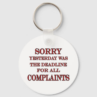 Deadline For Complaints Key Ring
