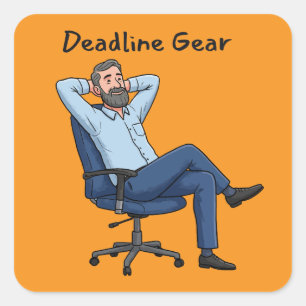 Deadline Gear Funny Hustle Square Sticker