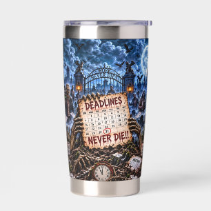 Deadlines Never Die Halloween Zombie 20 oz Tumbler