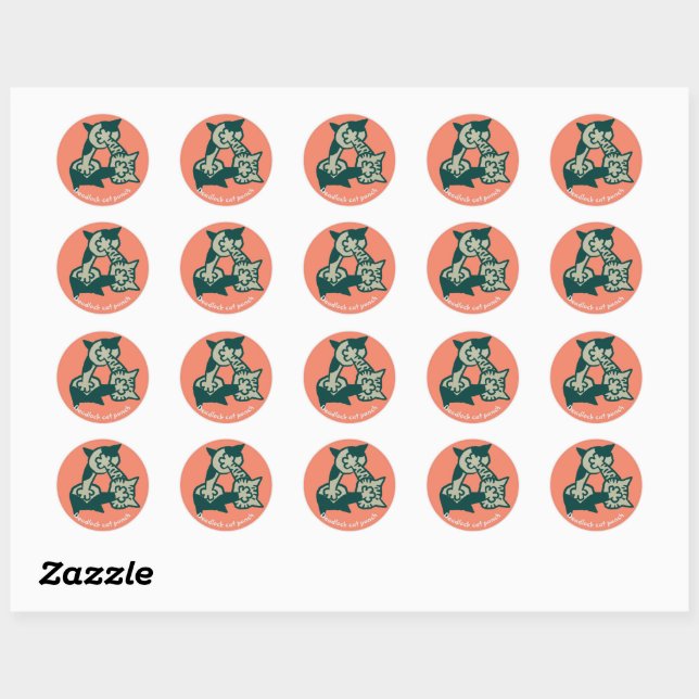 Deadlock cat punch classic round sticker (Sheet)