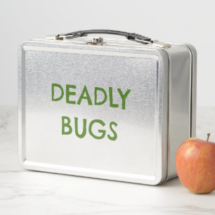 'DEADLY BUGS' Poison Funny Horror Metal Lunchbox