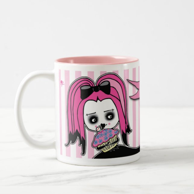 Deadly Cute™ Delilah Cupcake Time Two-Tone Coffee Mug (Left)