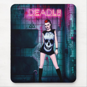 Deadly Gothic Girl Mouse Pad
