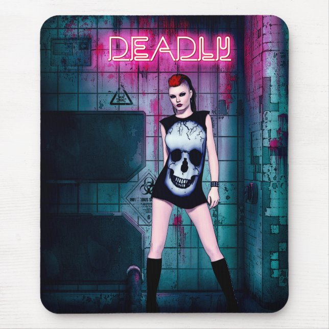 Deadly Gothic Girl Mouse Pad (Front)