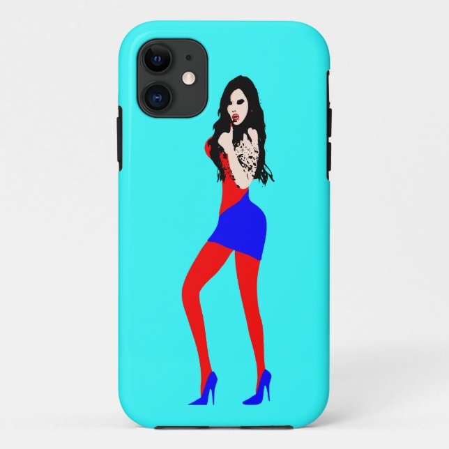 ♔♥°•Deadly Hot Vampire Girl iPhone 5 Case•°♥♔ Case-Mate iPhone Case (Back)
